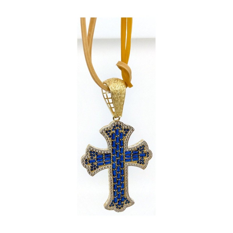 Medalla cruz azul de oro 18k